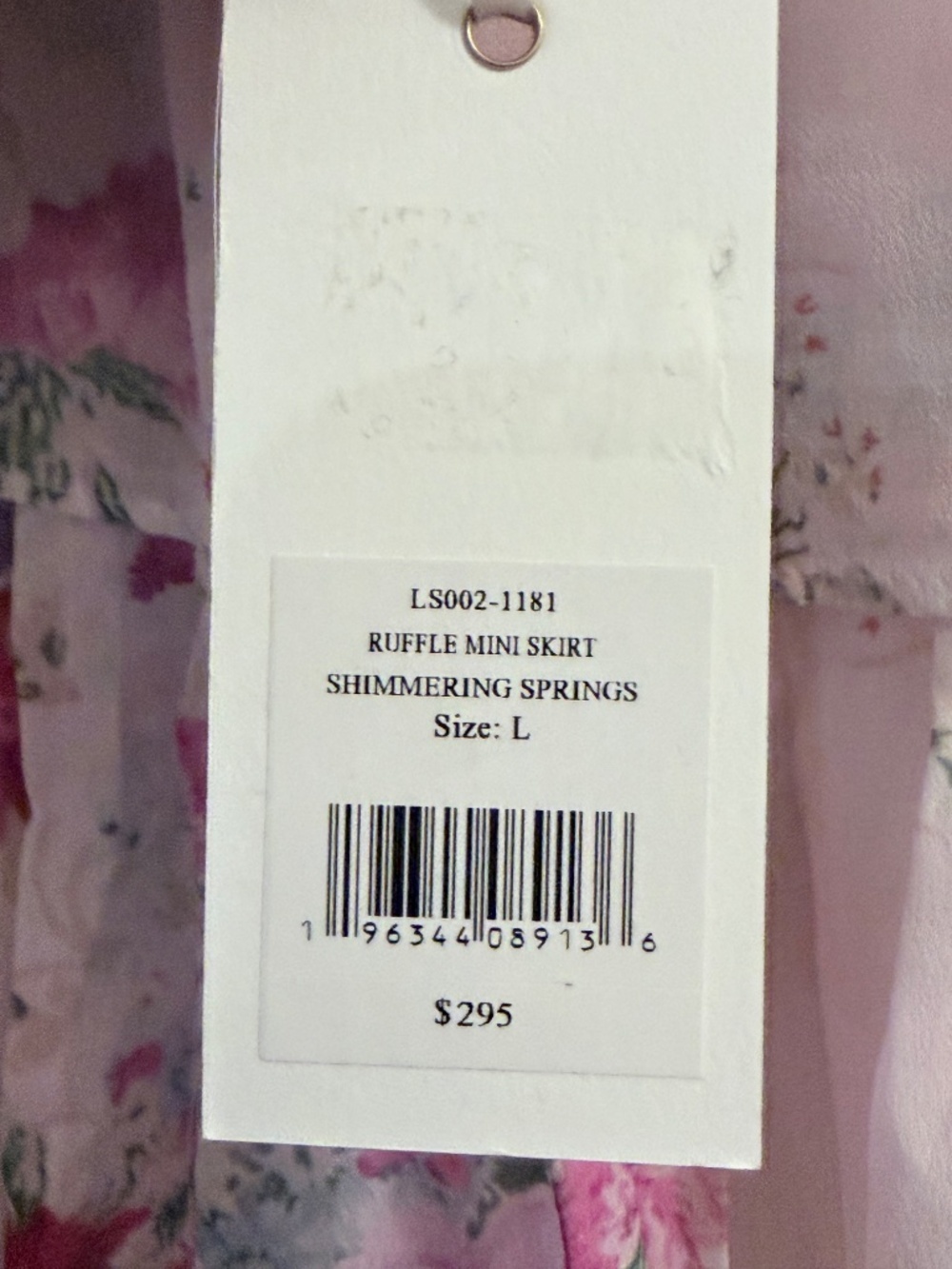 🌸 LoveShackFancy Ruffle Mini Skirt Shimmering Springs Floral NWT L $295 - Picture 6 of 9